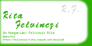 rita felvinczi business card